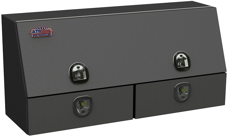 S-DU41 - 28"H x 20"D x 60"W - Steel Drawer Utility Toolbox, HD, Single Top Hinged Door and Double Drawers, DT-T-Handle Locks, Powder Coated MX-Black