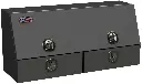 S-DU41 - 28"H x 20"D x 72"W - Steel Drawer Utility Toolbox, HD, Single Top Hinged Door and Double Drawers, DT-T-Handle Locks, Powder Coated MX-Black