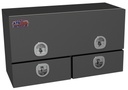 S-DU42 - 21"H x 16"D x 60"W - Steel Top Mount Service HD Drawer Utility Toolbox, Single Top Hinged Door, Double Drawers w/ Dividers & DT-T-Handle Locks, Powder Coated MX-Black 