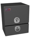 S-DU42 28"H x 20"D x 36"W - Steel Top Mount Service HD Drawer Toolbox, Single Top Hinged Door, Single Drawer w/ Dividers & DT-T-Handle Locks, Powder Coated MX-Black 