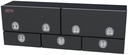 S-DU42 - 28"H x 20"D x 94"W - Steel Top Mount Service HD Drawer Utility Toolbox, Double Top Hinged Doors, Triple Drawers w/ Dividers & DT-T-Handle Locks, Powder Coated MX-Black 