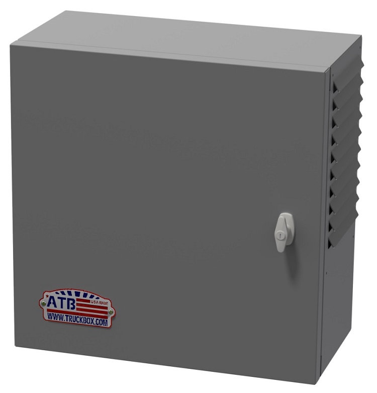 S-EC41 - 36"H x 12"D x 36"W - Steel Electric Enclosure Cabinet (With False Back Panel), Side Vents, Single Side Open Doors with SS T-Twist Lock, Powder Coated Medium Gray Finish
