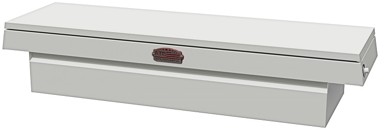 S-HC3 - 16" H x 20" D x 62" W - Steel Pickup Saddle Super HD Toolbox, Powder Coated White-X Finish with Single Top Open Lid, and Push Button Handle Locks.