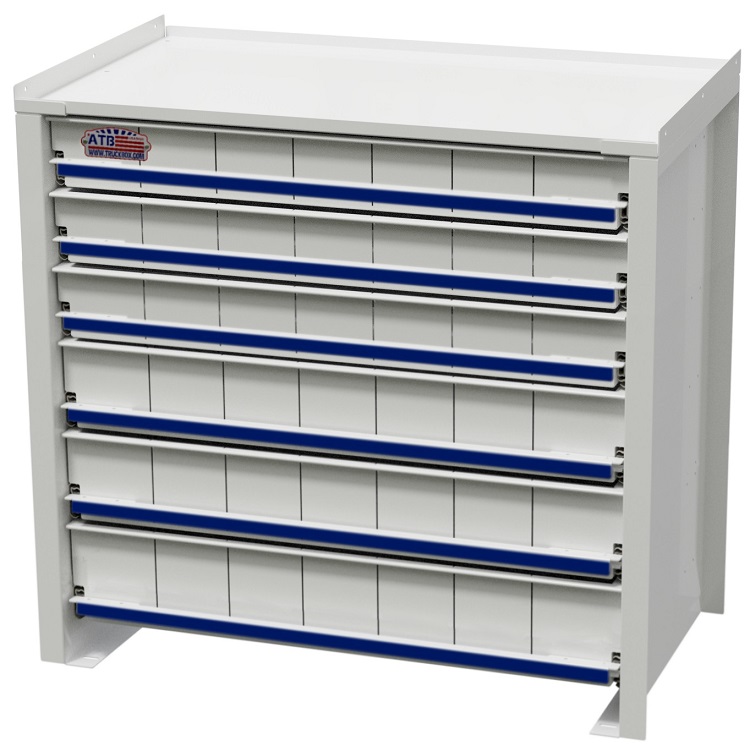 S-IK31 - 27"H x 15"D x 24"W - 16g Steel Drawer Insert Kit with Removable Dividers, HD, 6 Drawers (Top D1-3=3”, D4-5=4” & D6=5" Drawer H), with Rubber Floor Mats, Drawer Locks and Powder Coated MX White Finish.