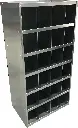 S-PSB2 - 72"H x 18"D x 36"W - 18g Steel Part Storage Bins HD Shelving, 18/24 Compartments 12" H x 9"/12" W and All Galvanized Finish.