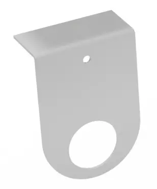 Steel, One Piece Pipe Hanger Bracket for L-Shape Type Shelf Bracket 3.5"H x 2.5"D x 1.5"W 14g, With Mount Hole and White Powder Coated Finish