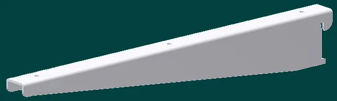 Steel L-Shape Shelf Wall Bracket, One Piece L-Shape Type 14"H x 23"D x 1.5"W 12g, With Mounting Holes and Powder Coated Gloss White Finish