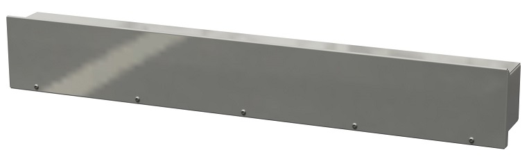 4"H x 4"D x 48"W - 14g Stainless Steel Fully Seam Welded - Electric Wiring Trough with Top Hook Cover