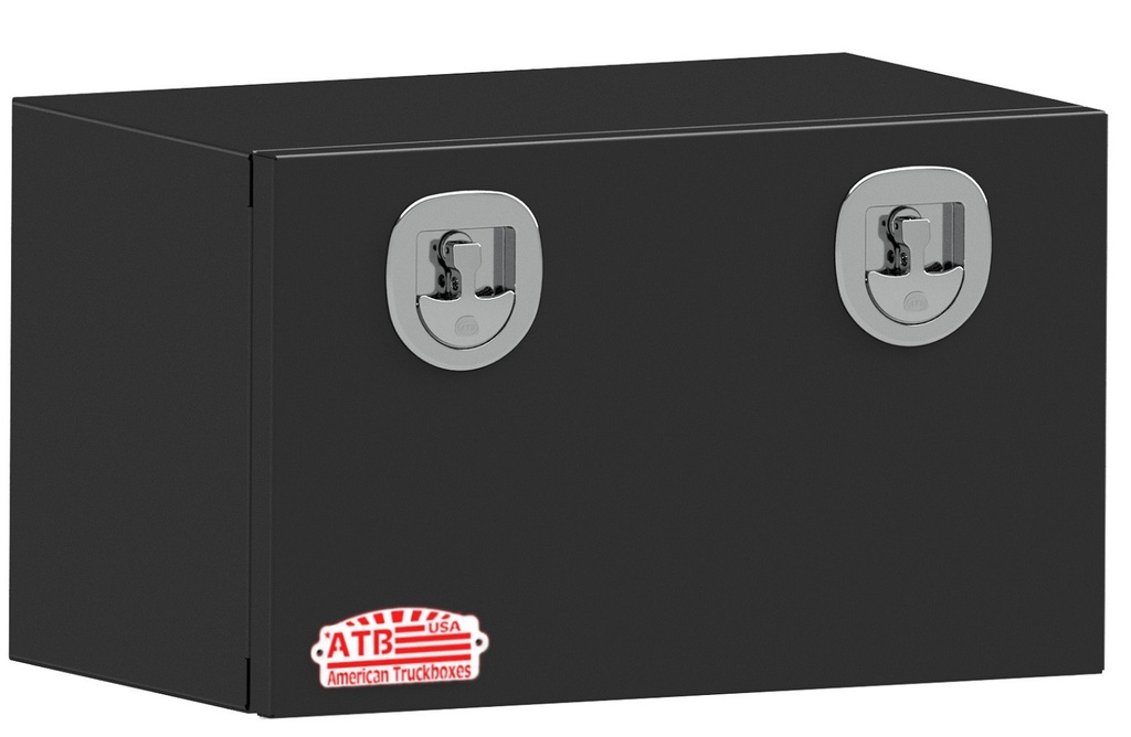 S-SG51- 18"H x 24"D x 48"W - 12g Steel Semi Truck Trailer Toolbox, Super HD, Single Drop Open Door with T-Handle Lock and Powder Coated Black MX Finish.