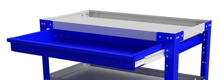 [S-SMD41-43036-B1] S-SMD41 - 4"H x 30"W x 36"D Steel Drawer for Machine Cart for Shop and Tools with Inside Partitioned Dividers and Powder Coated Blue Streak