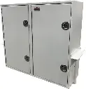 S-SRD53M - 65"H x 24"D x 72"W - Steel Tank/Drawer Toolbox, M-Brackets, Double Left Side Doors W/Divider, DT-Locks, 9 Shelves & 9 Drawers & PD WX White Finish