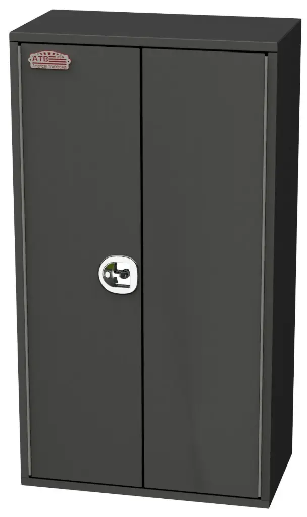 S-SRT41 65"H x 20"D x 36"W Steel 3 Tank HD Storage Service Toolbox Left Side Open Double Door Gas Springs DT-Handle Lock Reinforced Bottom Back Tank Supports Vented and Powder Coated MX-Black 