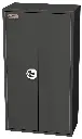 S-SRT41 65"H x 20"D x 36"W Steel 3 Tank HD Storage Service Toolbox Left Side Open Double Door Gas Springs DT-Handle Lock Reinforced Bottom Back Tank Supports Vented and Powder Coated MX-Black 