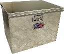 SS-TC41 - 18"H x 18"D x 24"W - 14g Stainless Steel Super HD Semi Truck Top Chest Toolbox, All SS Mirror Finish, Single Top Open Straight Lid with Gas Springs, and One Latch Centered.