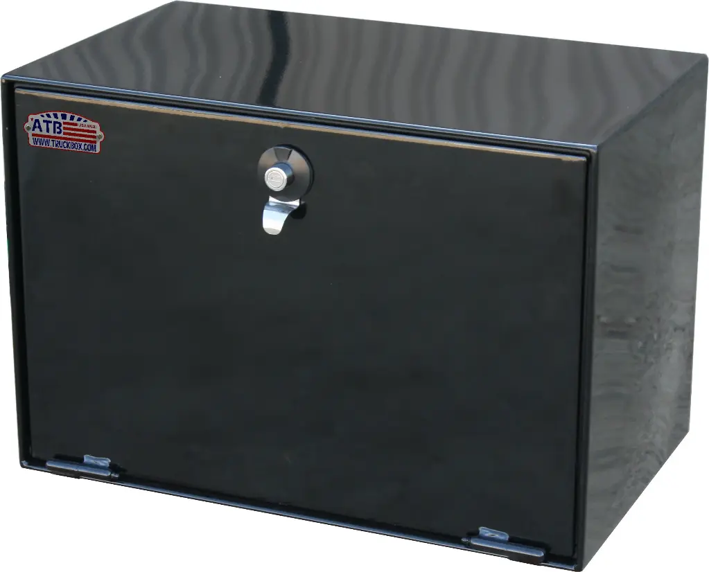 S-TD41 17"H x 15"W x 25"W Steel HD Tractor-Combine Drawer Service Toolbox Drop Open Single Door Push Button SS Lock Four Drawers and Powder Coated MX-Black Finish.