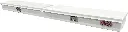 S-TM41 - 6"H x 14"D x 84"W - Steel Top Mount Compartment Toolbox, HD, Top Open Double Lid With Gas Springs, Double Lift Handle Locks, Partitioned Dividers, Powder Coated WX-White 