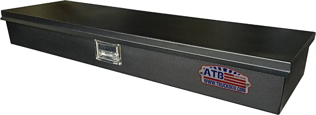 S-TM41 - 6"H x 14"D x 36"W - Steel Top Mount Compartment Toolbox, HD, Top Open Single Lid With Gas Springs, Single Lift Handle Lock and Partitioned Dividers & Powder Coated MX-Black Finish