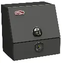 S-DU41 21"H x 16"D x 24"W - Steel Drawer Utility HD Toolbox for 9620RX Tractor, No X in Endplates, Mounting Holes for Custom L-Bracket on Bottom, Single Top Hinged Door and Single Drawer, DT-T-Handle Locks and Powder Coated MX-Black Finish.
