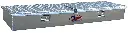 A-TM41 - 6"H x 18"D x 96"W - Aluminum Top Compartment Toolbox, HD, Smooth Body and Diamond TP Top Open Double Lid With Gas Springs, Double Lift Handle Lock and Partitioned Dividers. 