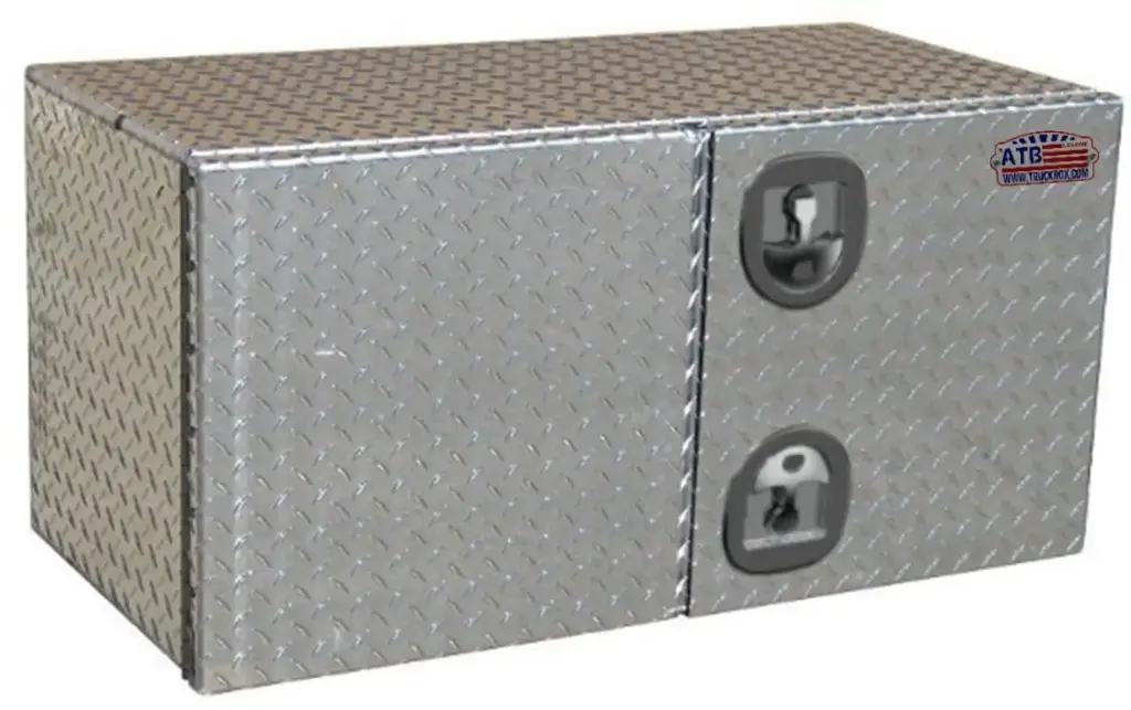 [A-SG52-182448DR-T] A-SG52 - 18"H x 24"D x 48"W - .125 Aluminum Semi Truck Trailer Toolbox, Super HD, All Smooth Body, Diamond TP Right Side Open Doors and Double DT-Handle Lock.