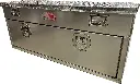A-TB41 - 20"H x 18"D x 48"W - Aluminum Top Bottom Utility Truck Toolbox, HD, All Smooth Body, Diamond TP Finish Single Top Open Lid with Gas Springs, Single Drop Open Door with Locks 