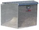 Aluminum Trailer A-Frame Tongue Box, HD .090g/.100g Aluminum All Bright Diamond TP Finish, Single Top Open Lid, with Gas Springs and Lift Handle Lock - A-AF31 Series.