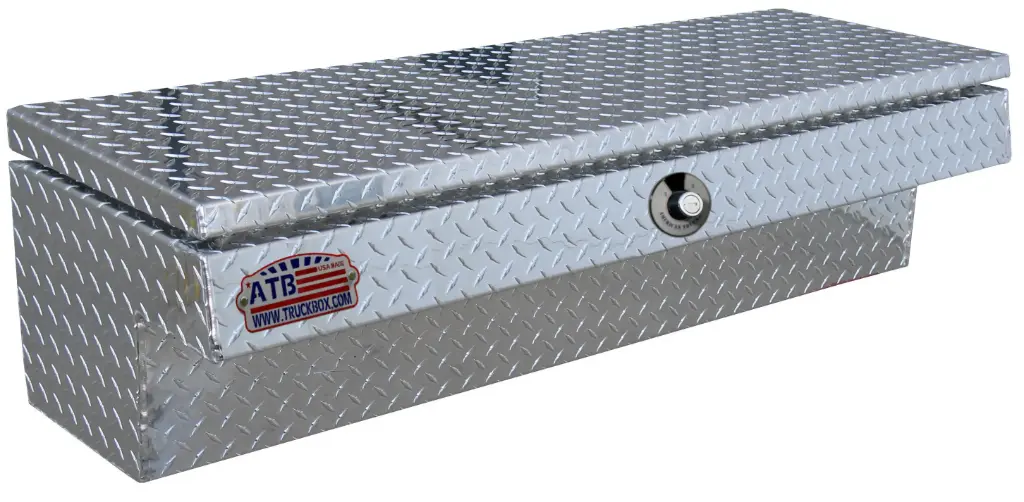 A-HS3 16"H x 17"D Aluminum Heavy Duty Side Mount Toolboxes, Bright Diamond TP Finish, Top Open Lid with Advanced Push Button Lock, Pro-Sliding Tray & Mounting Hardware 