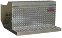 Aluminum Semi Truck Battery Boxes - All Smooth Body, Diamond TP Lid with Front Open Rubber Latches, Top & Bottom Strut Steps, SS Internal Battery Mounts - A-BB41S Series