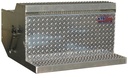 Aluminum Semi Truck Battery Boxes - All Smooth Body, Diamond TP Lid with Front Open Rubber Latches, Top & Bottom Strut Steps, SS Internal Battery Mounts - A-BB41S Series