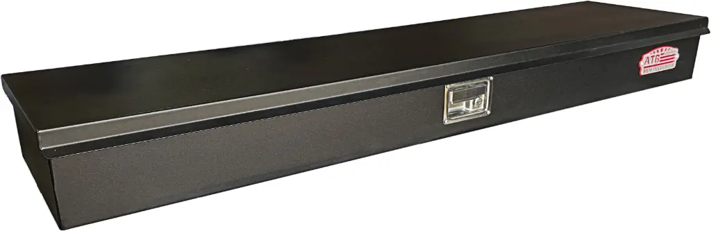 A-TM41 - 6"H x 14"D x Aluminum Top Compartment Toolbox, Heavy Duty, Smooth Body, Diamond Tread Plate Top Open Single Lid with Gas Springs, Lift Handle Locks & Adjustable Dividers, Powder Coat Finish