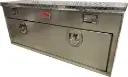 A-TB41 - 20"H x Aluminum Top-Bottom Utility Truck Toolbox, Super Heavy Duty, All Smooth Body, Diamond TP Top Open Lid with Gas Springs, Lift Handle Locks, Rubber Matting & Dividers, Smooth Drop Open Door with Cables & SS DT-T Handle Locks
