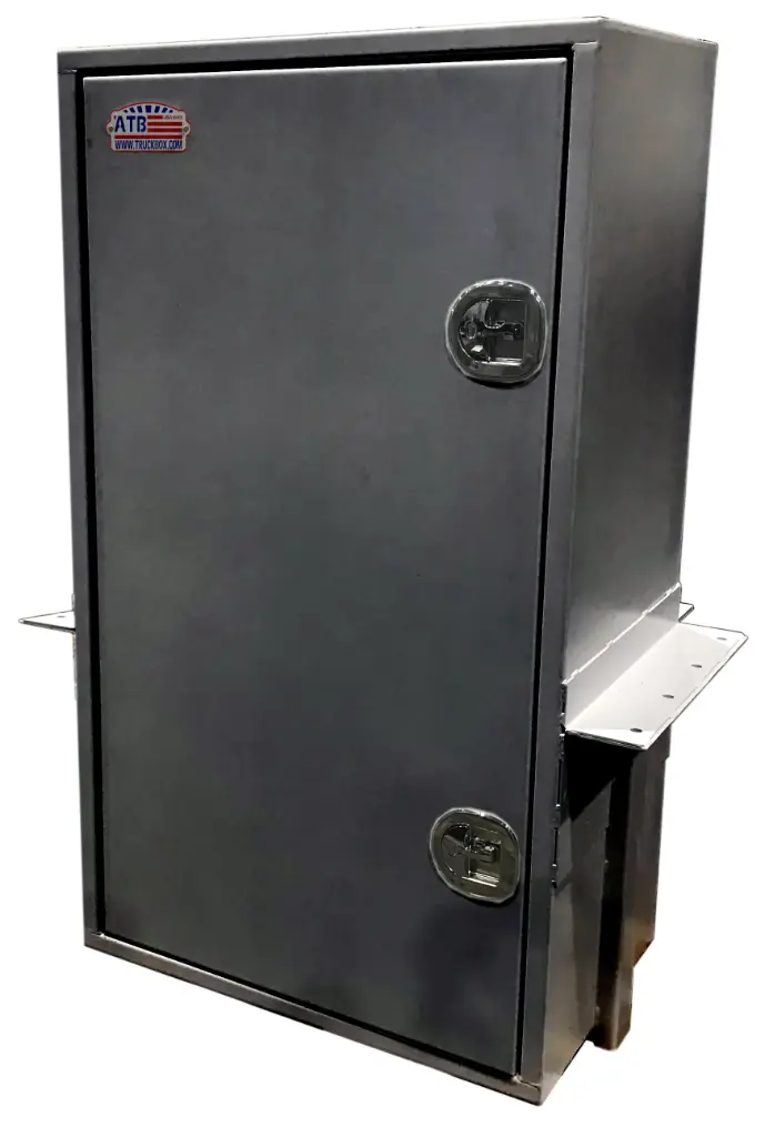 [S-SRD53M-652024SL-BX39] S-SRD53M - 65"H Steel Shelf-Drawer Toolbox, 3 Shelves & 9 Drawers with Deck Mounting Bracket, SINGLE Side Open Door with SS DT-T Handle Locks.  All Powder Coat Finish. (65H-20D-24W, Texture BX-Black, Left-Driver)