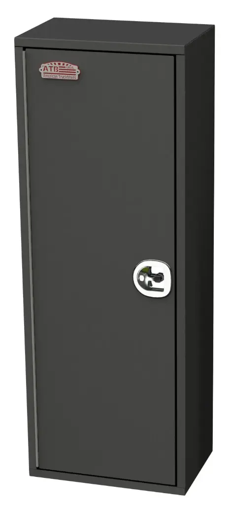 S-SRT41 - Steel Tank Storage Toolbox Heavy Duty Side Open Single Door with Gas Springs DT-Handle Lock with 3-Point Rod System Reinforced Bottom, Back Tank Supports, Back Vents and Powder Coated Finish.