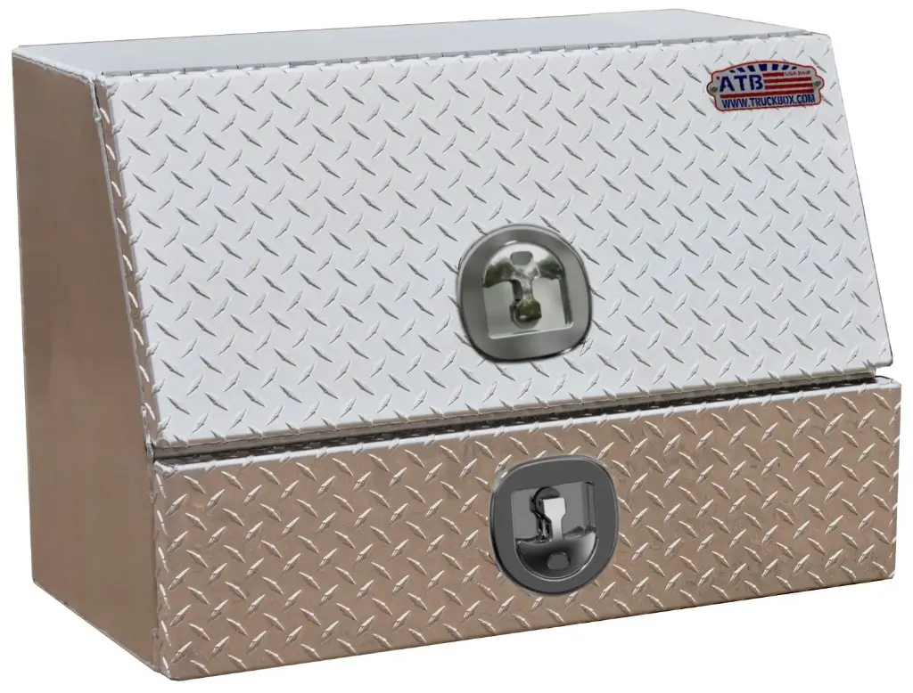 [A-DU41-211424SS-T] A-DU41- Aluminum Drawer Utility Toolbox, Heavy Duty, Smooth Body, Diamond TP SINGLE Top Hinged Door & SINGLE Drawer with SS DT-Handle Lock. (21H-14D-24W)