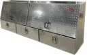 A-DU41- Aluminum Drawer Utility Toolbox, Heavy Duty, Smooth Body, Diamond TP DOUBLE Top Hinged Doors & TRIPLE Drawers with SS DT-T-Handle Locks.