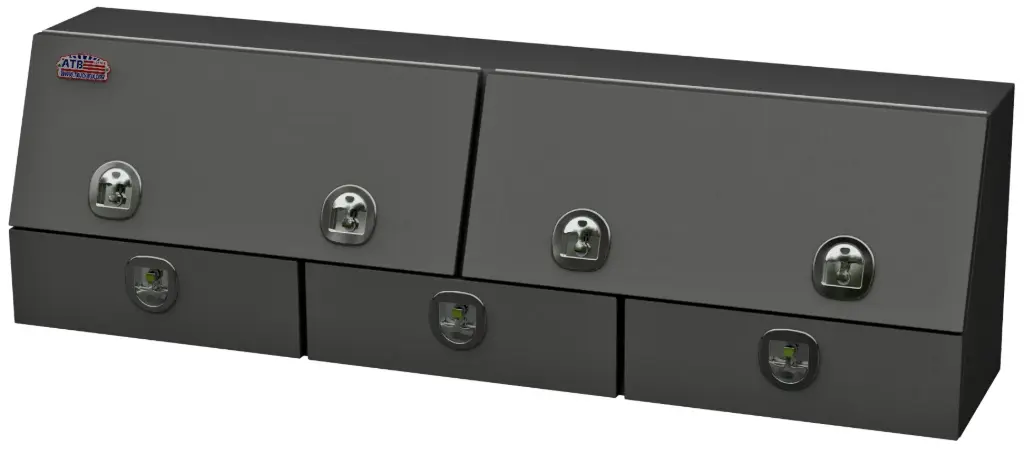 [S-DU41-211472DT-BX] S-DU41- Steel Drawer-Utility Toolbox, Heavy Duty, Double Top Hinged Doors & Triple Drawers with SS DT-T-Handle Locks and Powder Coat Finish. (21H-14D-72W)