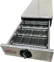A-BP Single - Aluminum Truck Pullout Bed-Pack Toolboxes, Super Heavy Duty, Smooth Body Finish, Diamond TP Double Drawer with 500Lb Slides & Dividers and SS-DT-Handle Locks.