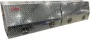 A-SU41 - Aluminum Top Side Mount Compartment Utility Toolbox, Heavy Duty, All Smooth Body, Diamond TP Double Top Hinged Doors with Heavy Duty Shelf & SS DT-T Handle Locks - Plain/Powder Coat Finish.