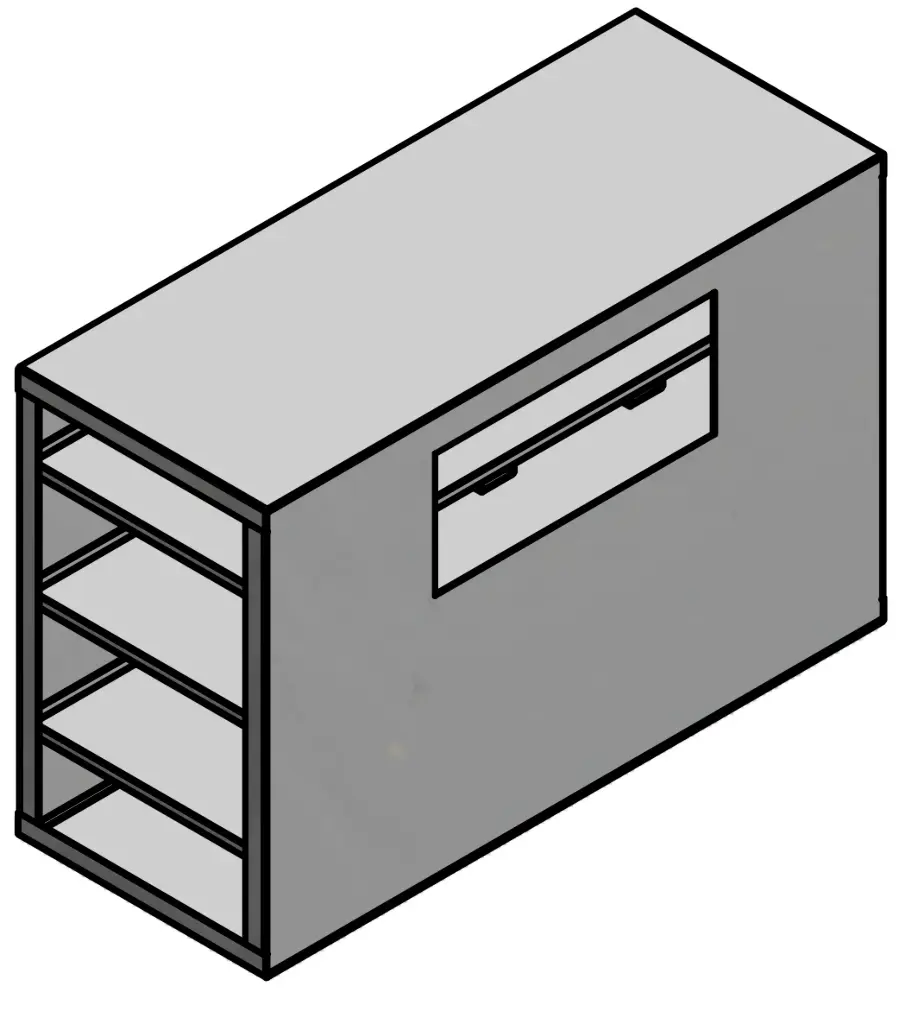 [A-PT41-365516-S3] A-PT41 - .090 Aluminum Pickup Cab Dividers for Back Seat Shelf Storage, Heavy Duty, All Smooth Finish with Adjustable Shelves & Middle Front Peak Hole for Laptop. (36H-55D-16W)