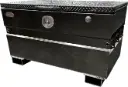 S-CS44 - 14g Steel Chest-Safe Jobsite Box, Industrial Grade, Aluminum TP Top Open Lid with Gas Springs & SS DT-Handle Pad-Lockable Crossbar Latch. Optional Fork Slots - All Powder Coat Finish.