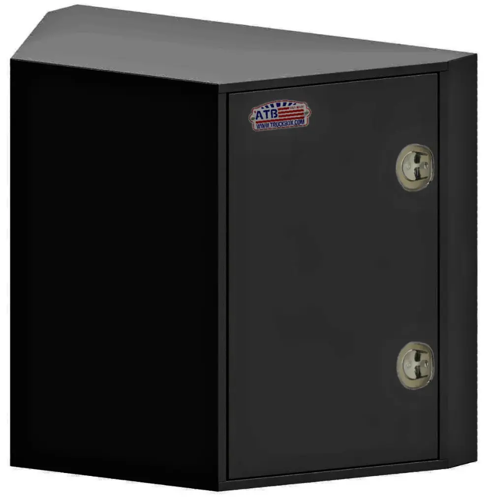 [S-FS41-241635-BX] S-FS41 - 14g Steel Trailer A-Frame Cargo Toolbox Heavy Duty Both End Single Side Open Doors with SS DT-Handle Lock, Adjustable Shelf & Powder Coated Finish. (24H-16D-35W, Texture BX-Black)