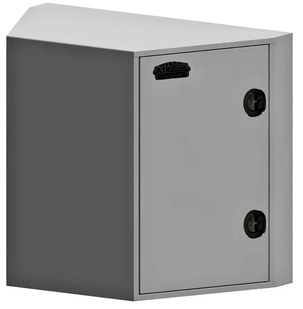 A-FS51 - .125 Aluminum Trailer A-Frame Cargo Toolbox Heavy Duty Smooth Finish, Both End Single Side Open Doors with SS DT-Handle Locks and Adjustable Shelf.