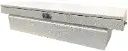 A-HC Series - Aluminum Pickup Truck Crossover Saddle Toolbox, Heavy Duty, Top Open Lid with Advanced Push Button Lock & Pro-Sliding Tray, Diamond TP/Powder Coat Finish.
