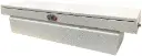 A-HC Series - Aluminum Pickup Truck Crossover Saddle Toolbox, Heavy Duty, Top Open Lid with Advanced Push Button Lock & Pro-Sliding Tray, Diamond TP/Powder Coat Finish.