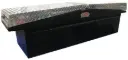 A-LG Series - Aluminum Pickup Truck Crossover Low Profile Gullwing (EZ Grab) Toolboxes, Super Heavy Duty, Smooth Aluminum Body, Double Diamond TP Top Open Lids with Push Button Locks & Pro-Sliding Tray, Smooth TP/Powder Coat Finish 