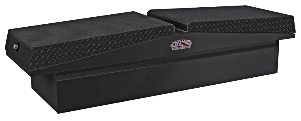 [A-LG4-162062-TBX] A-LG Series - Aluminum Pickup Truck Crossover Low Profile Gullwing (EZ Grab) Toolboxes, Super Heavy Duty, Smooth Aluminum Body, Double Diamond TP Top Open Lids with Push Button Locks & Pro-Sliding Tray, Smooth TP/Powder Coat Finish  (16, 20, 62, Smooth Aluminum, Textured Black, Textured Black)