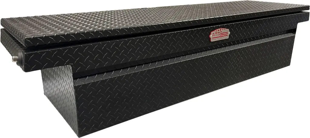 [A-MC3-142072-TTBX] A-MC Series - Aluminum Low Medium Profile Crossover Pickup Toolbox, Heavy Duty, Single Top Open Lid with Push Button Locks, Pro-Sliding Tray & Mounting Hardware, Diamond TP Finish, Smooth Aluminum or Powder Coated Finish (14, 20, 72, Smooth Aluminum, Textured Black, MC3)