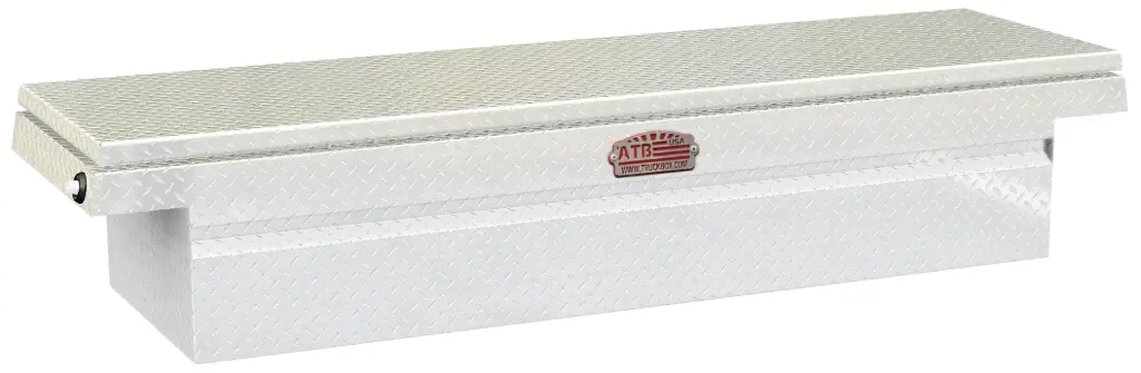 A-MC Series - Aluminum Low Medium Profile Crossover Pickup Toolbox, Heavy Duty, Single Top Open Lid with Push Button Locks, Pro-Sliding Tray & Mounting Hardware, Diamond TP Finish, Smooth Aluminum or Powder Coated Finish