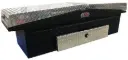 A-LG-D Series - Aluminum Pickup Truck Crossover Low Profile Gullwing (EZ Grab) Toolboxes with Drawer, Super Heavy Duty, Smooth Aluminum Body, Double Diamond TP Top Open Lids with Push Button Locks & Pro-Sliding Tray, Smooth TP/Powder Coat Finish