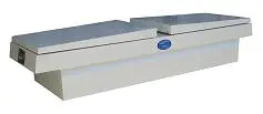 S-HCC3 18"H x 24"D x 72"W - Steel Pickup Cross Toolbox, HD, Double Top Open Lids, Pro-Sliding Tray with Push Button Lock, Powder Coated White Finish.